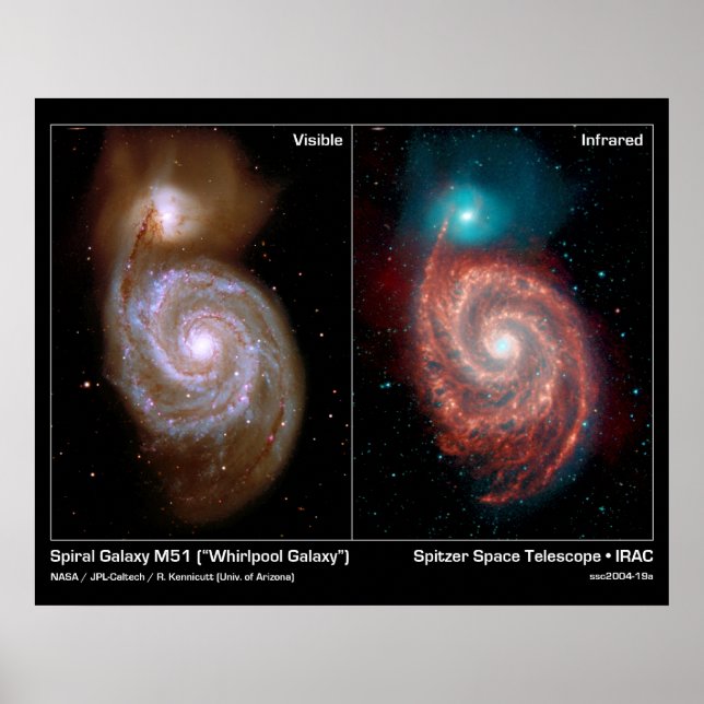 Spiral Galaxy M51 Whirlpool Galaxy Poster/Print Poster (Vorne)