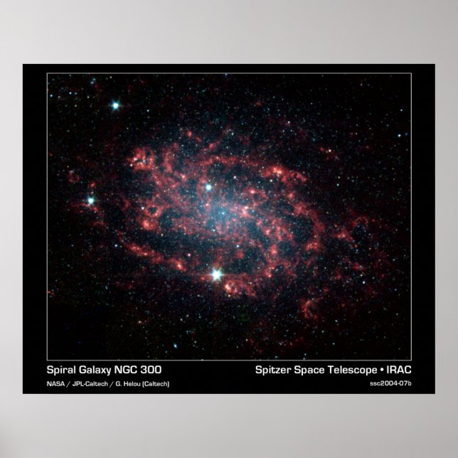 Spiral Galaxy NGC 300 - Spitzer Space Telescope Poster (Vorne)