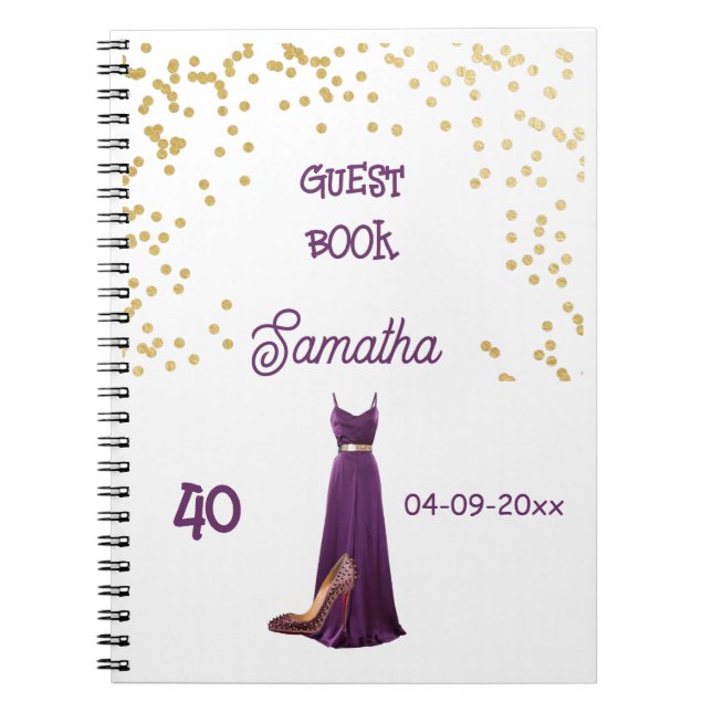 Spiral Gästebuch 40. Geburtstag Notizblock (Vorderseite)