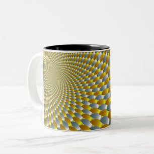 Spiral Gold Silver Metallische optische Illusion C Zweifarbige Tasse