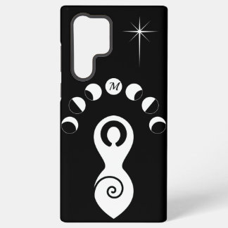 Spiral Göttin Mondphasen Schwarz & Weiß Monogramm Samsung Galaxy Hülle