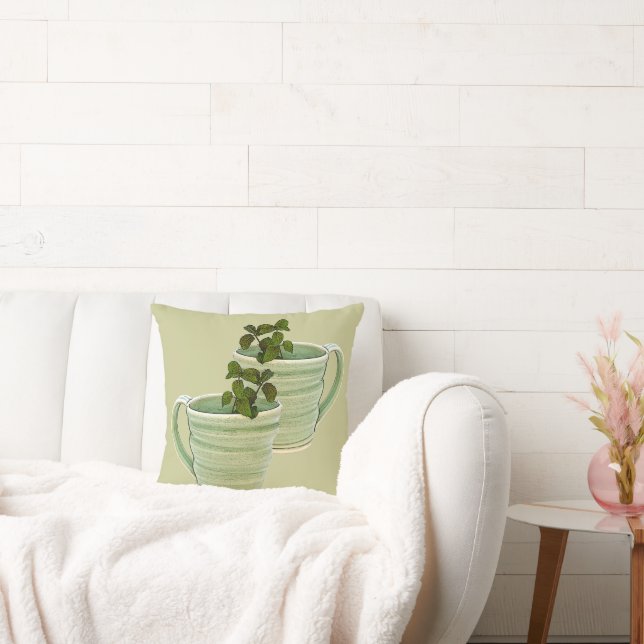 Spiral Green Cup mit Mintfoto Kissen (Liege)