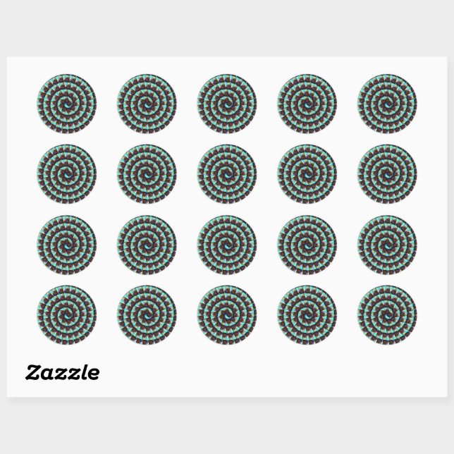 Spiral Guinea Pig Pattern, Runder Aufkleber (Blatt)