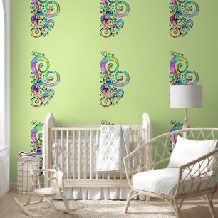 Spiral-Herz-Handbemaltes Design 1 Tapete