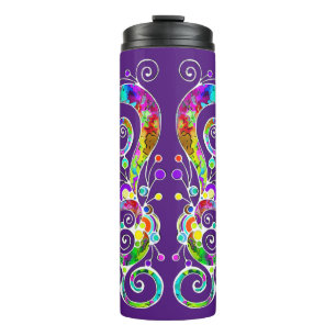Spiral-Herz-Handbemaltes Design 2 Thermosbecher