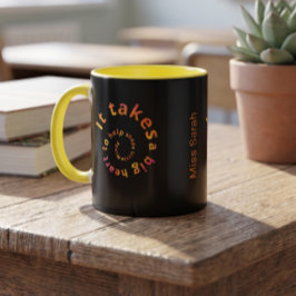 Spiral-Herz-Lehrer-Kaffeetasse - Personalisierbar Zweifarbige Tasse