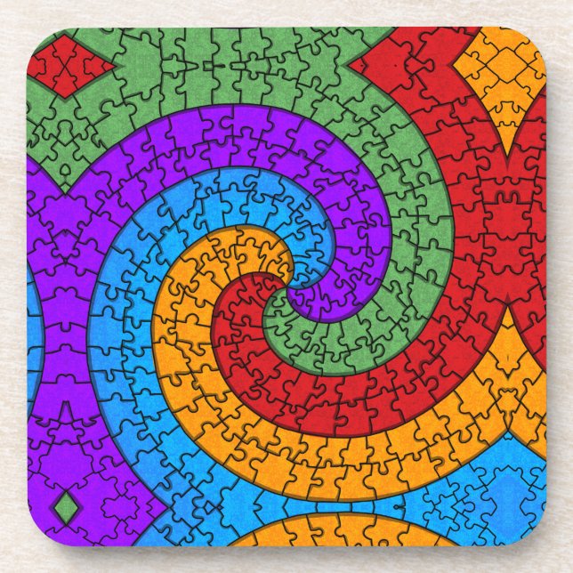 Spiral Jigsaw Getränkeuntersetzer (Vorderseite)
