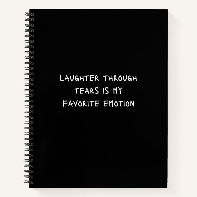 Spiral Journal "Lachen durch Tränen" - Regenbogen Notizbuch (Vorderseite)