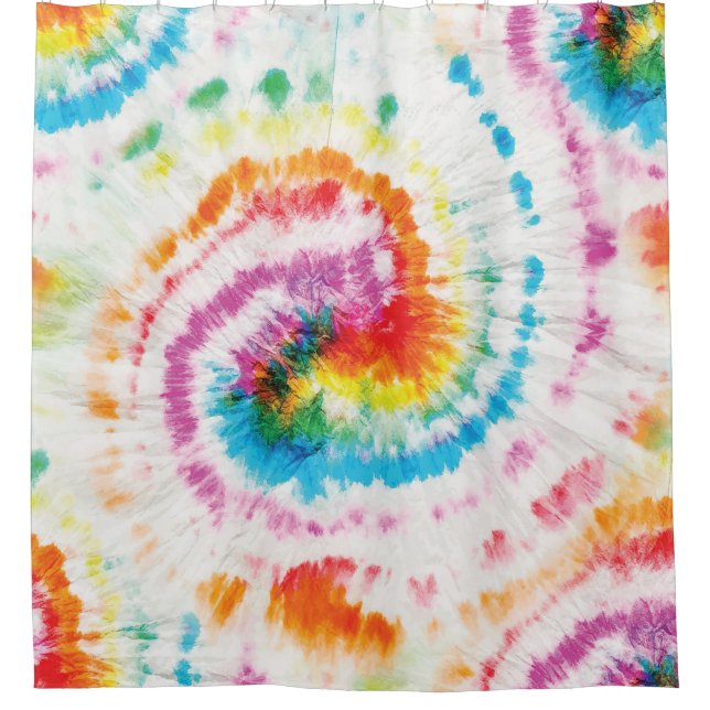 Spiral-Krawatte, Regenbogenförmige Muster Duschvorhang (Vorderseite)