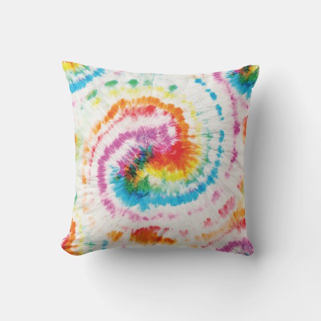 Spiral-Krawatte, Regenbogenförmige Muster Kissen (Vorderseite)