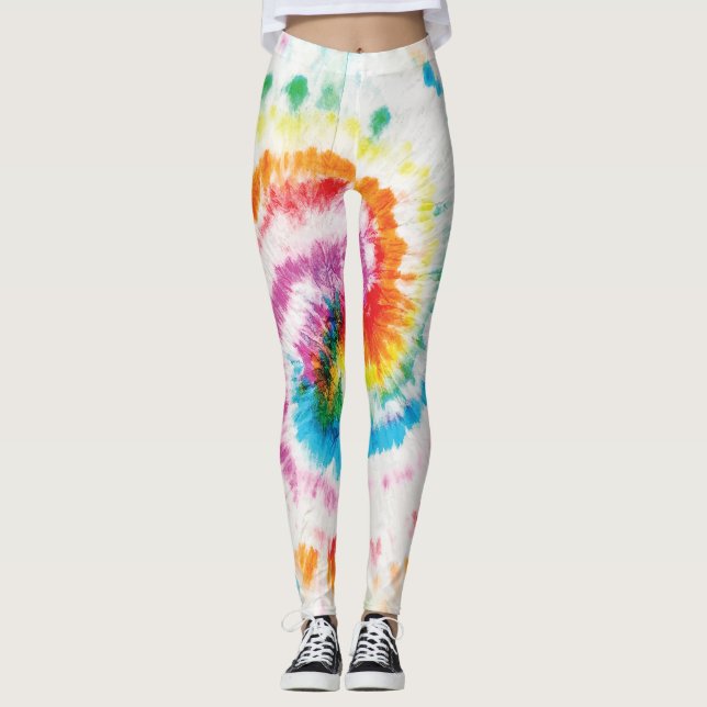 Spiral-Krawatte, Regenbogenförmige Muster Leggings (Vorderseite)