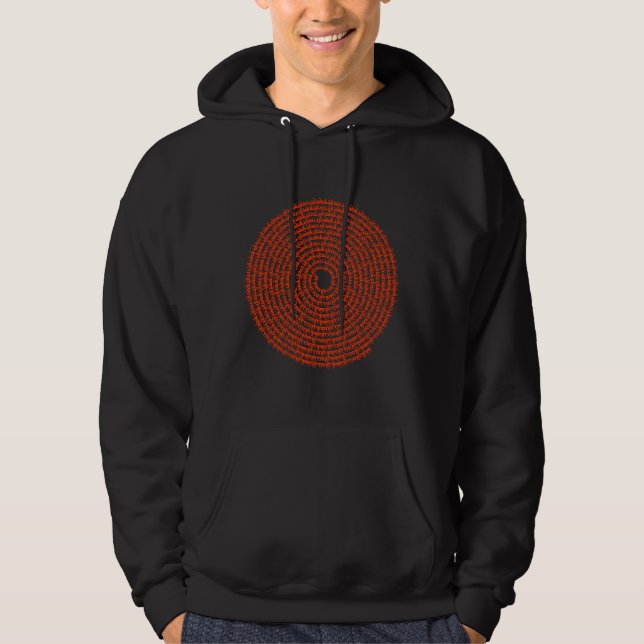 Spiral Mala Hare Krishna Hare Ram Mantra Hoodie (Vorderseite)