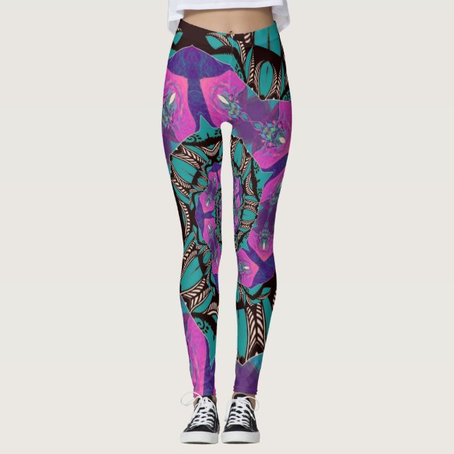 Spiral Mandala Designs Leggings (Vorderseite)