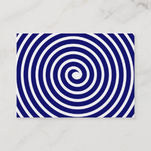 Spiral Motif - Deep Navy und White Visitenkarte