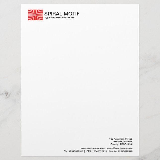 Spiral Motif - Rot Briefkopf (Vorderseite)