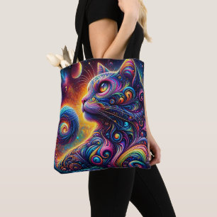 Spiral Mystic Galaxy Rainbow Cat
