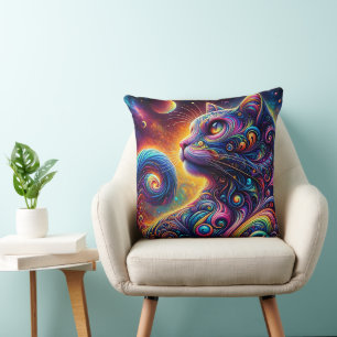Spiral Mystic Galaxy Rainbow Cat Kissen