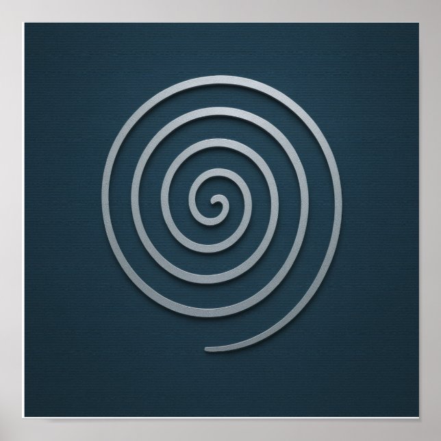 Spiral Navy Silver Poster (Vorne)