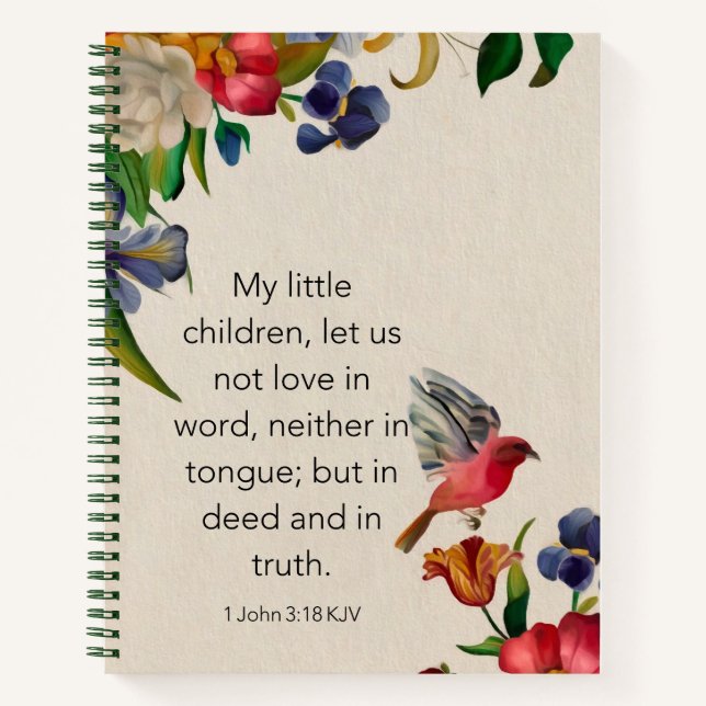 Spiral Notebook - 1 John 3:18 KJV Notizbuch (Vorderseite)