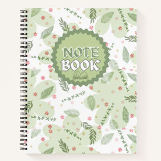 Spiral Notebook Aesthetic Sage Green Floral Spiral Notizbuch