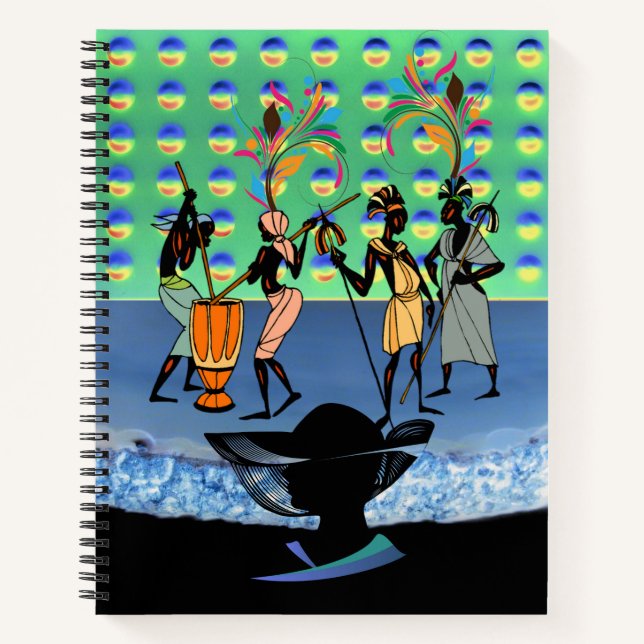 Spiral Notebook African Women Green Notizbuch (Vorderseite)