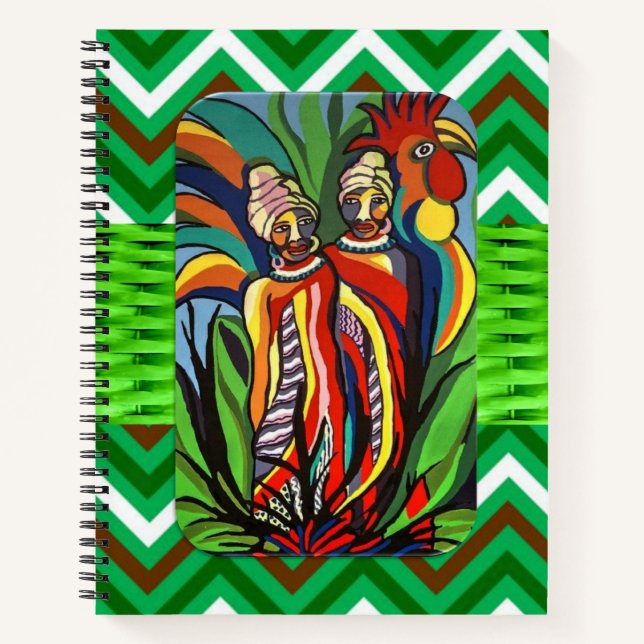 Spiral Notebook African Women Parrot Notizbuch (Vorderseite)
