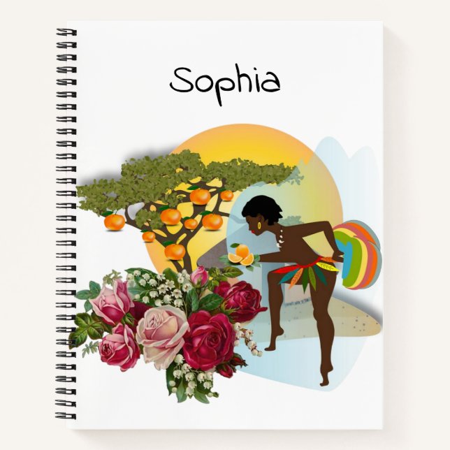 Spiral Notebook afrikanische Rose Notizbuch (Vorderseite)