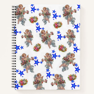 Spiral Notebook Angel Blue Star Notizbuch