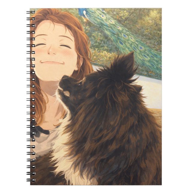 Spiral Notebook Anime Girl & Puppy Photo  Notizblock (Vorderseite)