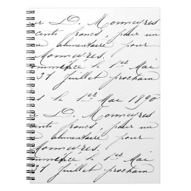 Spiral Notebook - Beispiel für die französische Ha Notizblock (Vorderseite)