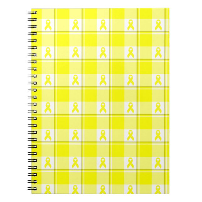 Spiral Notebook Bladder Cancer Plaid, Yellow Notizblock (Vorderseite)