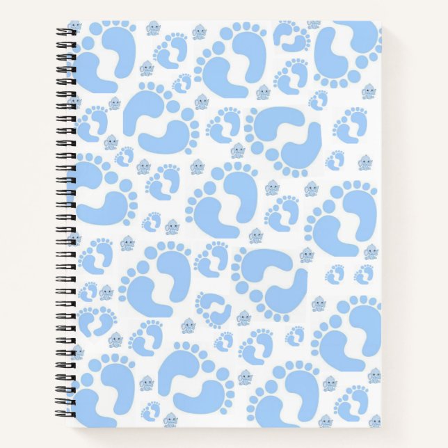 Spiral Notebook Blue Baby Feet Boy Notizbuch (Vorderseite)