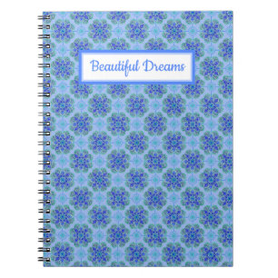 Spiral Notebook Blue Fliesenprint Notizblock
