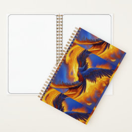 Spiral Notebook Blue Phoenix, farbiges Notebook Notizbuch