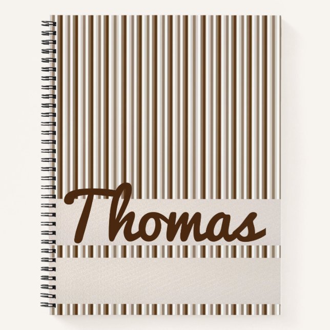 Spiral Notebook Brown Stripe Notizbuch (Vorderseite)