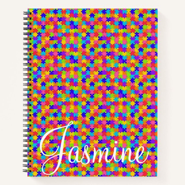 Spiral Notebook Colorful Puzzle Notizbuch (Vorderseite)
