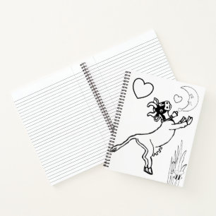 Spiral Notebook Coloring Cow Moon Bumblebee Notizbuch