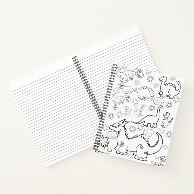 Spiral Notebook Coloring Dinosaur Notizbuch (Innenseite)
