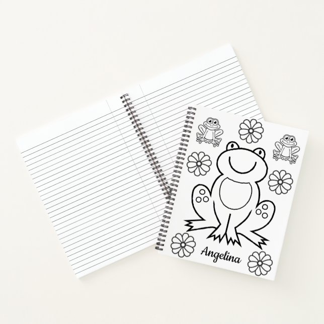 Spiral Notebook Coloring Frogs Floral Notizbuch (Innenseite)