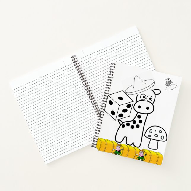 Spiral Notebook Coloring Giraffe Mushroom Notizbuch (Innenseite)