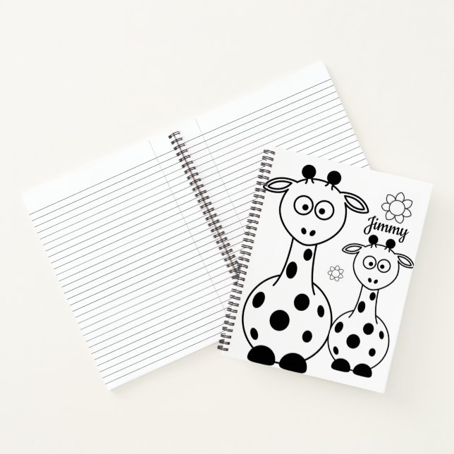 Spiral Notebook Coloring Giraffe Notizbuch (Innenseite)