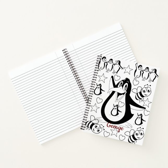 Spiral Notebook Coloring Penguin Notizbuch (Innenseite)