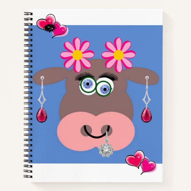 Spiral Notebook Cow Jewelier Floral Notizbuch (Vorderseite)