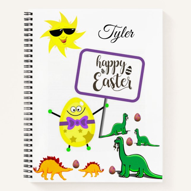 Spiral Notebook Easter Dinosaur Notizbuch (Vorderseite)