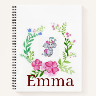 Spiral Notebook Elephant Floral Notizbuch