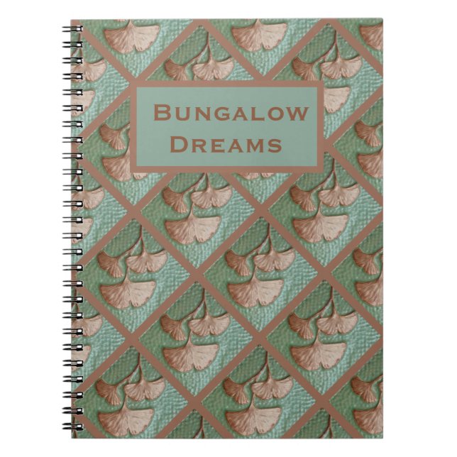 Spiral Notebook Gingko Fliesenprint Notizblock (Vorderseite)