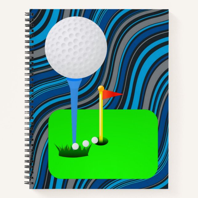 Spiral Notebook Golf Ball Stripe Notizbuch (Vorderseite)