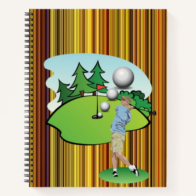 Spiral Notebook Golfer Stripe Notizbuch (Vorderseite)