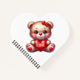 Spiral Notebook HEART WITH TEDDY Notizbuch