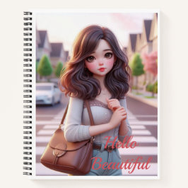 Spiral Notebook Hello Beautiful Lady Notizbuch